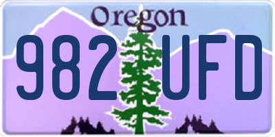 OR license plate 982UFD