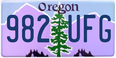 OR license plate 982UFG