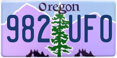 OR license plate 982UFO