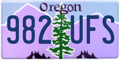 OR license plate 982UFS