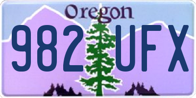 OR license plate 982UFX