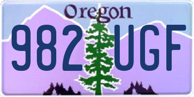OR license plate 982UGF