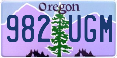 OR license plate 982UGM