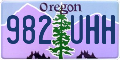 OR license plate 982UHH