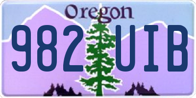 OR license plate 982UIB