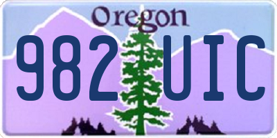 OR license plate 982UIC