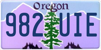 OR license plate 982UIE