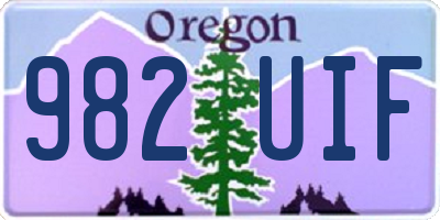 OR license plate 982UIF