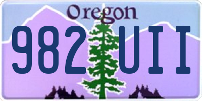 OR license plate 982UII