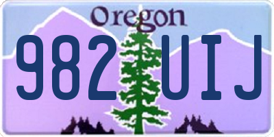 OR license plate 982UIJ