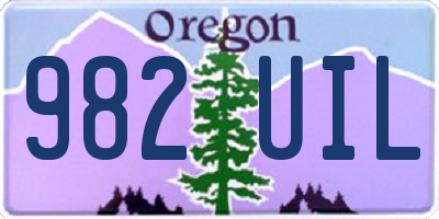 OR license plate 982UIL
