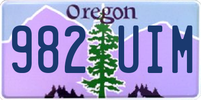 OR license plate 982UIM