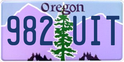 OR license plate 982UIT