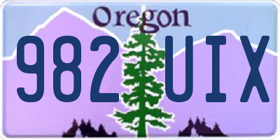 OR license plate 982UIX