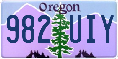 OR license plate 982UIY