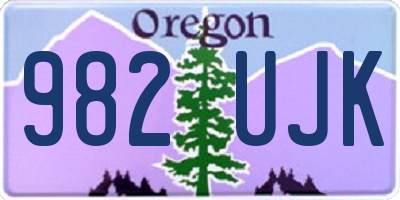 OR license plate 982UJK