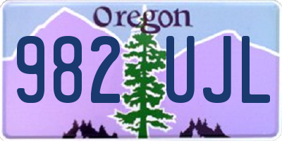 OR license plate 982UJL