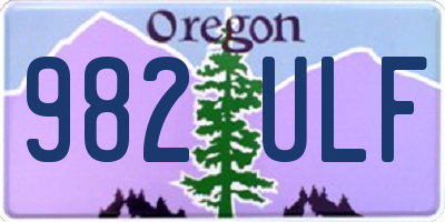OR license plate 982ULF