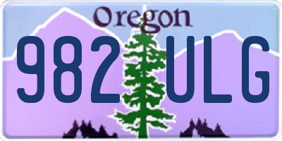 OR license plate 982ULG