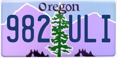 OR license plate 982ULI