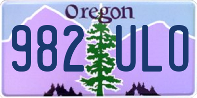 OR license plate 982ULO