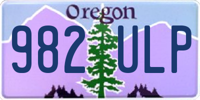 OR license plate 982ULP