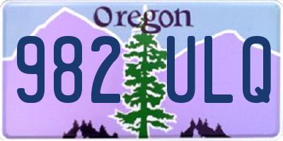 OR license plate 982ULQ