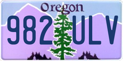 OR license plate 982ULV