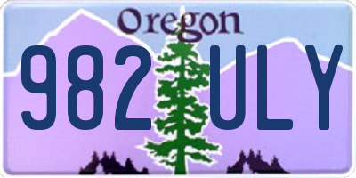 OR license plate 982ULY