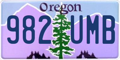 OR license plate 982UMB