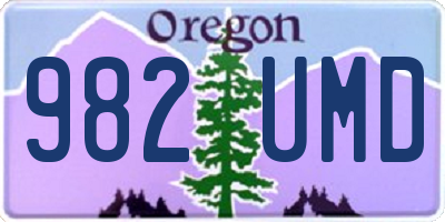 OR license plate 982UMD