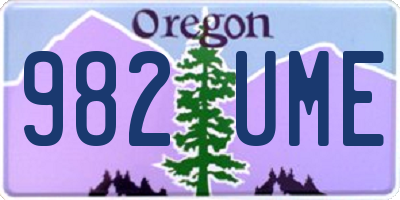OR license plate 982UME