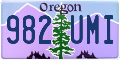 OR license plate 982UMI