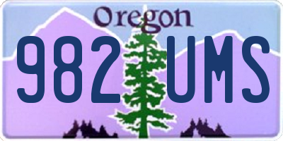 OR license plate 982UMS