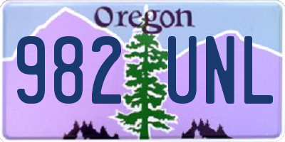 OR license plate 982UNL