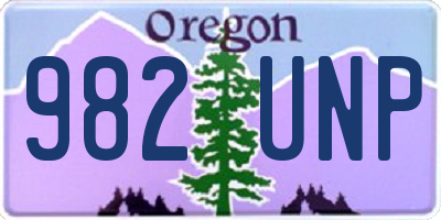 OR license plate 982UNP