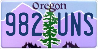 OR license plate 982UNS