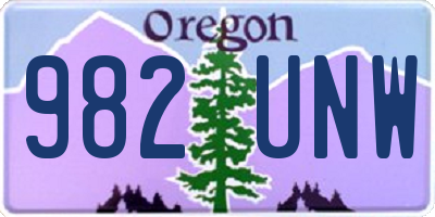 OR license plate 982UNW
