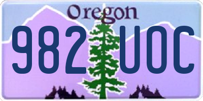 OR license plate 982UOC