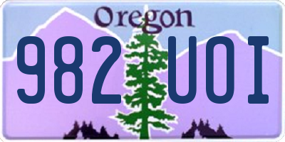OR license plate 982UOI