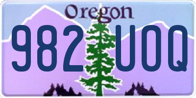 OR license plate 982UOQ