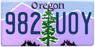 OR license plate 982UOY