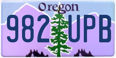 OR license plate 982UPB