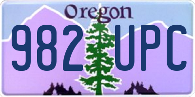 OR license plate 982UPC