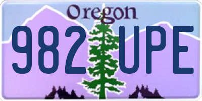 OR license plate 982UPE