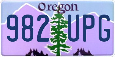 OR license plate 982UPG