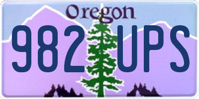 OR license plate 982UPS