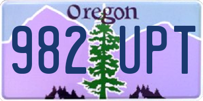 OR license plate 982UPT