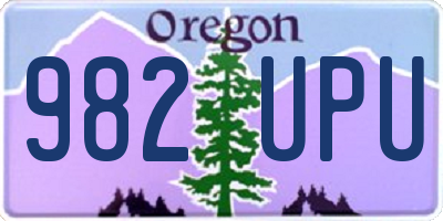 OR license plate 982UPU