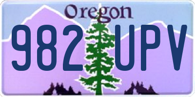 OR license plate 982UPV